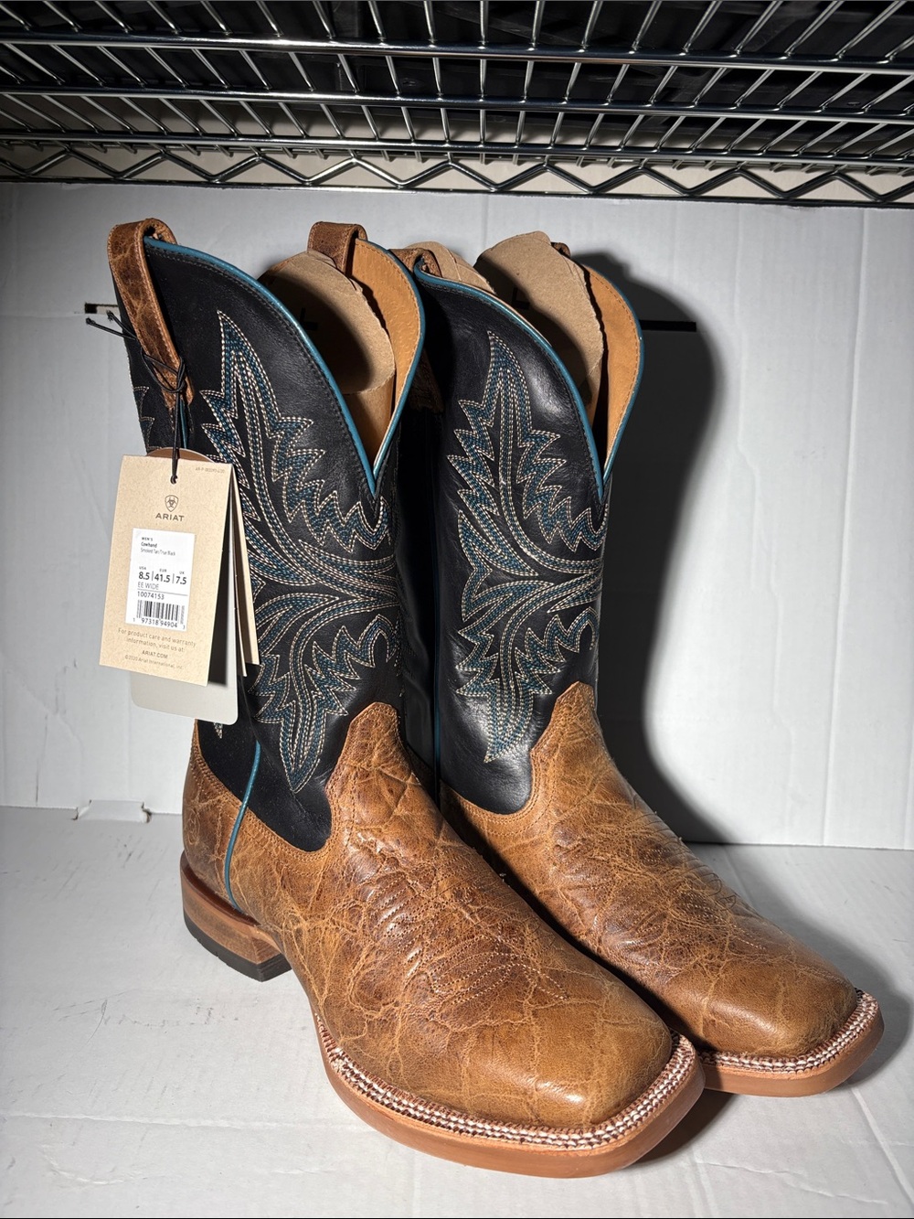 Ariat Men’s Cowhand Smoked Tan/True Black 13” Boots Size 8.5 EE Wide